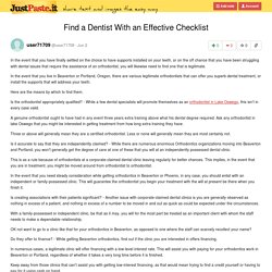 Find a Dentist With an Effective Checklist