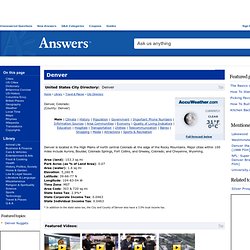 Denver: City Guide, weather and facts galore from Answers