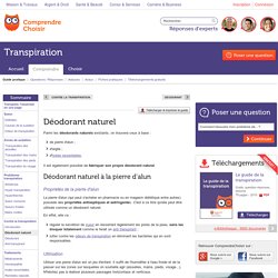 Déodorant naturel : les déodorants naturels existants et faits maison