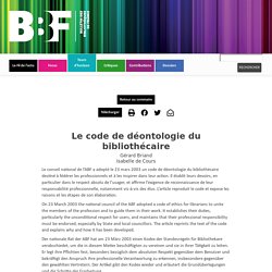 Le code de déontologie du bibliothécaire