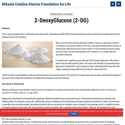 2-DeoxyGlucose (2-DG) – Mihaela Catalina Stanciu Foundation for Life