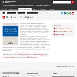 Diccionari de religions. Departament de Governació, Administracions Públiques i Habitatge