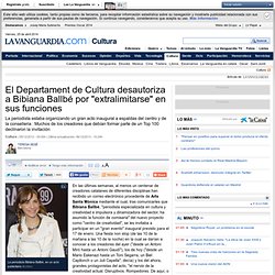 El Departament de Cultura desautoriza a Bibiana Ballbé por "extralimitarse" en sus funciones