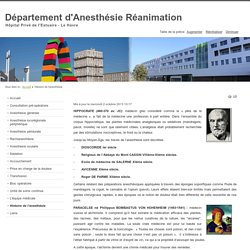 Histoire de l'anesthésie - Département d'Anesthésie Réanimation GASHPE - Hôpital Privé de l'Estuaire - Le Havre