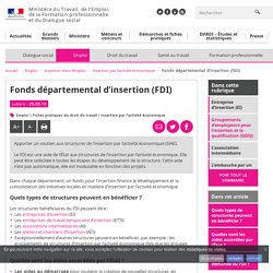Fonds départemental d’insertion (FDI) - Insertion par l'activité économique