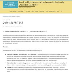 Qui est le PR-TSA ? – Service départemental de l'école inclusive de Charente-Maritime
