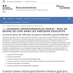 Journées départementales 2016-17 : mise en œuvre de l'EMI dans les parcours éducatifs