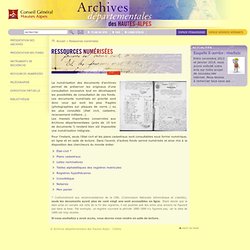 Archives départementales des Hautes-Alpes - Ressources numérisées