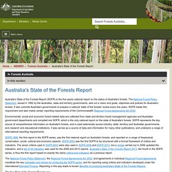 Forests Australia Australia's State of the Forests Report - Department of Agriculture and Water Resources