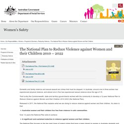 The National Plan to Reduce Violence against Women and their Children 2010 – 2022