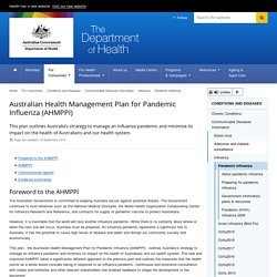 Australian Health Management Plan for Pandemic Influenza (AHMPPI)