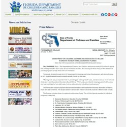 Press Release - Florida Department of Children and Families