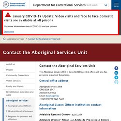 Department for Correctional Services - Contact the Aboriginal Services Unit