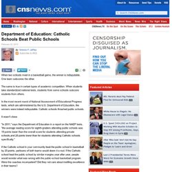 Department of Education: Catholic Schools Beat Public Schools