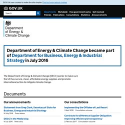 UK Department of Energy & Climate Change