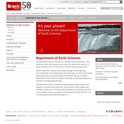 Department of Earth Sciences