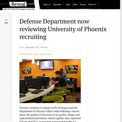 Defense Department now reviewing University of Phoenix recruiting