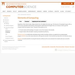 The Elements of Computing Program