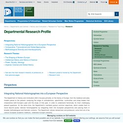 European University Institute - Departmental Profile and Research Themes
