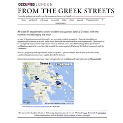 At least 87 departments under student occupation across Greece, with the number increasing by the hour