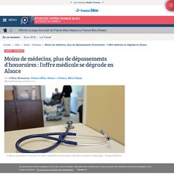 Moins de médecins, plus de dépassements d'honoraires : l'offre médicale se dégrade en Alsace