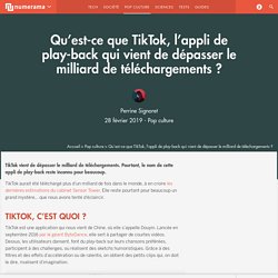 Qu'est-ce que TikTok, l'appli de play-back qui vient de dépasser le milliard de téléchargements ?