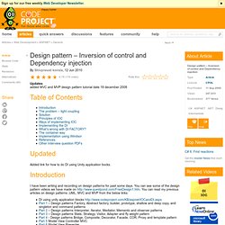 Design pattern – Inversion of control and Dependency injection