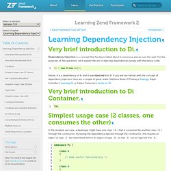 Dependency Injection in ZendFrw