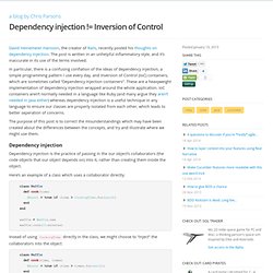 Dependency injection != Inversion of Control