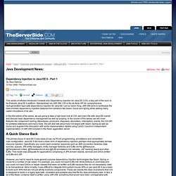 Dependency Injection in Java EE 6 - Part 1