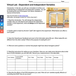 Virtual Lab - Dependent and Independent Variables