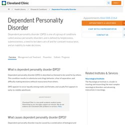 Dependent Personality Disorder (DPD)