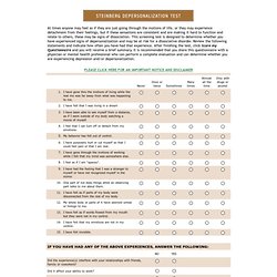 Abuse Recovery - Dissociation & Depression: Depersonalization Test-Questionnaire