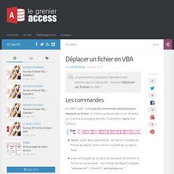 Déplacer un fichier en VBA - Le Grenier Access