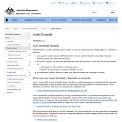 Ozone Depleting Substances (ODS) Australia - Methyl bromide