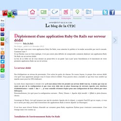 2014 - Création Web et Print - Bordeaux - Blog - Déploiement d'une application Ruby On Rails sur serveur dédié