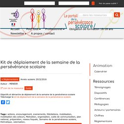 Kit de déploiement de la semaine de la persévérance scolaire - Perscol