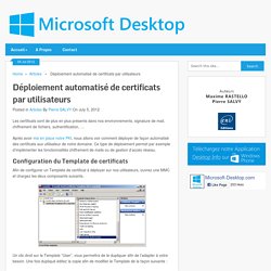 Déploiement automatisé de certificats par utilisateurs