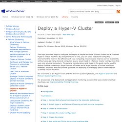 Deploy a Hyper-V Cluster