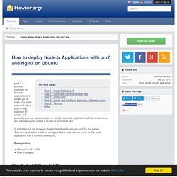 How to deploy Node.js Applications with pm2 and Nginx on Ubuntu