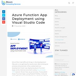 Deploy Azure Function Application Using Visual Studio Code