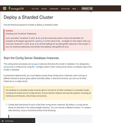 Deploy a Sharded Cluster — MongoDB Manual 2.6.7