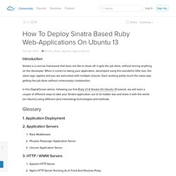 How To Deploy Sinatra Based Ruby Web-Applications On Ubuntu 13