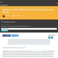 Deploy Your Own REST API in 30 Mins Using mLab and Heroku