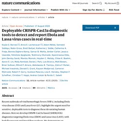 Nat Commun. 2020 Aug 17; Deployable CRISPR-Cas13a diagnostic tools to detect and report Ebola and Lassa virus cases in real-time