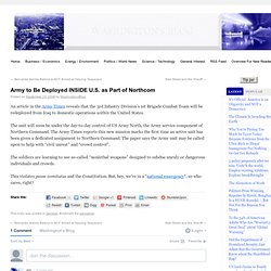 Army Deployed INSIDE U.S. as Part of Northcom
