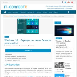 Windows 10 : Déployer un menu Démarrer personnalisé