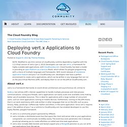 Deploying vert.x Applications to Cloud Foundry