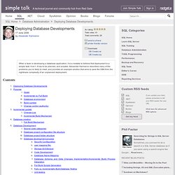 Deploying Database Developments