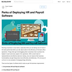 Perks of Deploying HR and Payroll Software